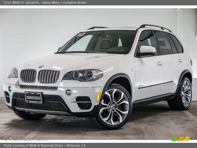 Alpine White / Cinnamon Brown 2012 BMW X5 xDrive50i