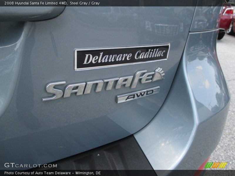 Steel Gray / Gray 2008 Hyundai Santa Fe Limited 4WD