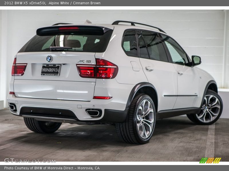 Alpine White / Cinnamon Brown 2012 BMW X5 xDrive50i