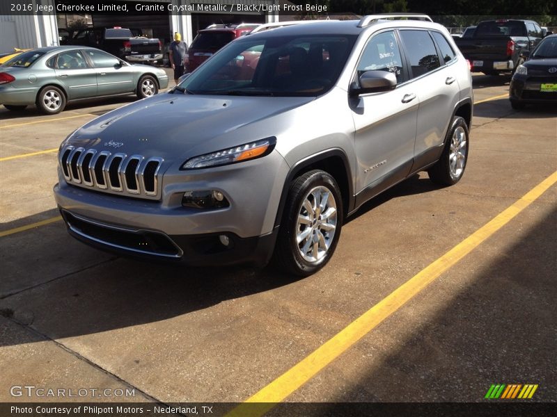 Granite Crystal Metallic / Black/Light Frost Beige 2016 Jeep Cherokee Limited