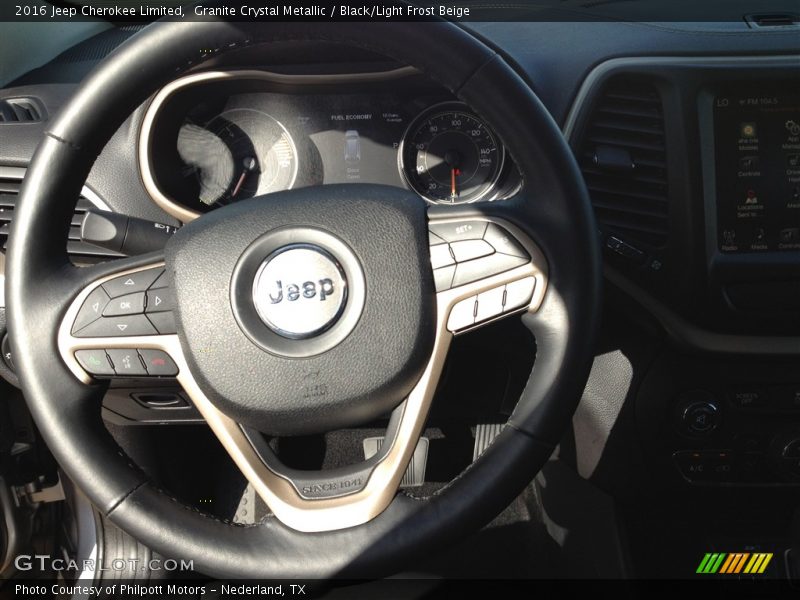 Granite Crystal Metallic / Black/Light Frost Beige 2016 Jeep Cherokee Limited