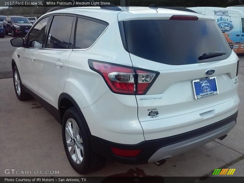 White Platinum / Medium Light Stone 2017 Ford Escape SE