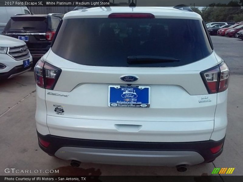 White Platinum / Medium Light Stone 2017 Ford Escape SE