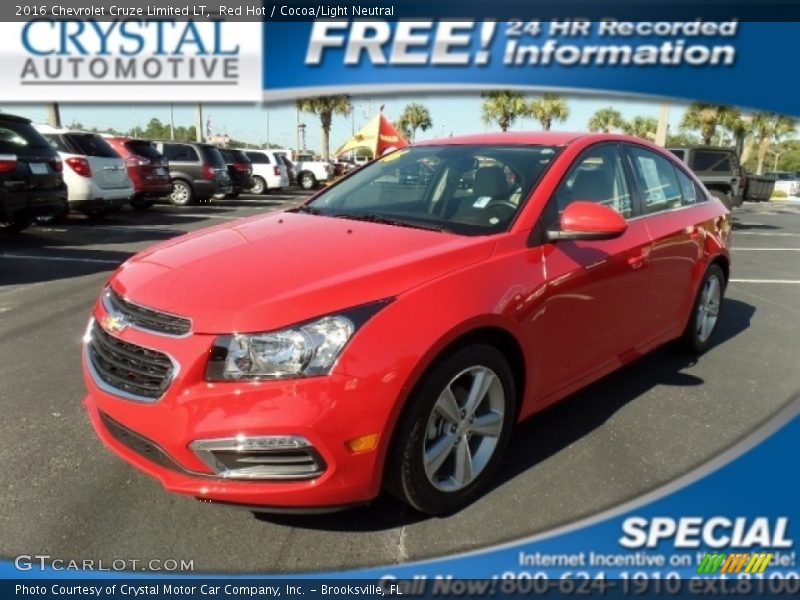 Red Hot / Cocoa/Light Neutral 2016 Chevrolet Cruze Limited LT
