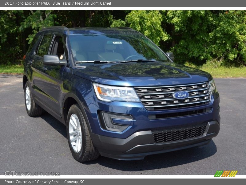 Blue Jeans / Medium Light Camel 2017 Ford Explorer FWD