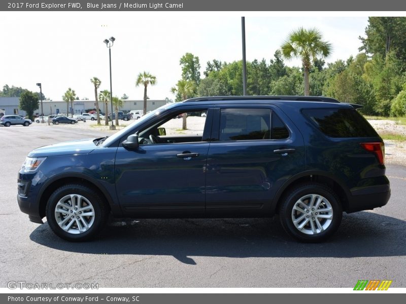 Blue Jeans / Medium Light Camel 2017 Ford Explorer FWD