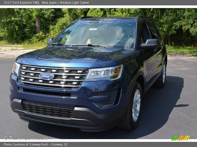 Blue Jeans / Medium Light Camel 2017 Ford Explorer FWD