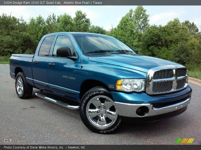 Atlantic Blue Pearl / Taupe 2004 Dodge Ram 1500 SLT Quad Cab