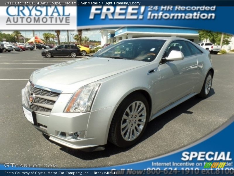 Radiant Silver Metallic / Light Titanium/Ebony 2011 Cadillac CTS 4 AWD Coupe