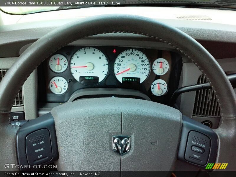 Atlantic Blue Pearl / Taupe 2004 Dodge Ram 1500 SLT Quad Cab