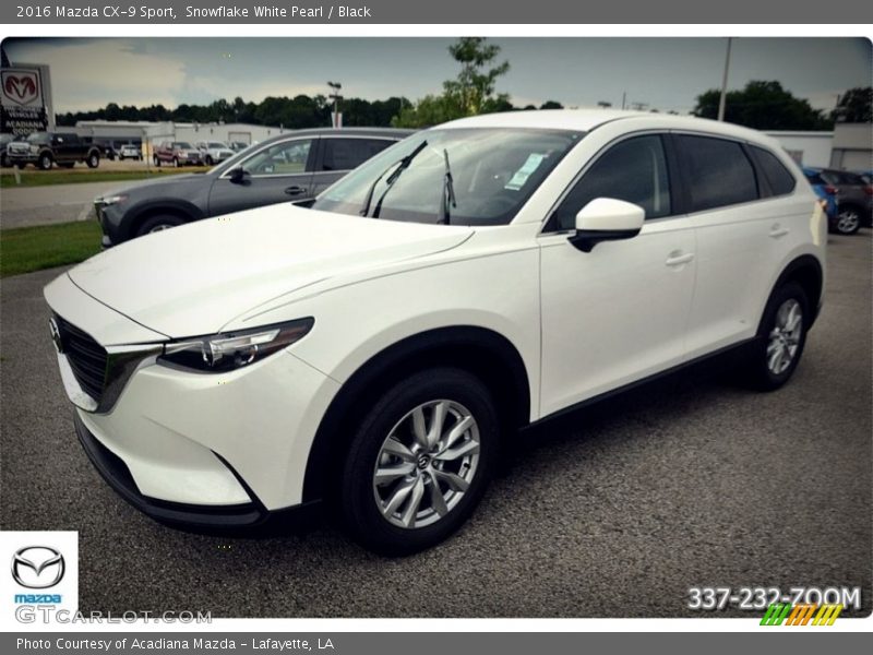 Snowflake White Pearl / Black 2016 Mazda CX-9 Sport