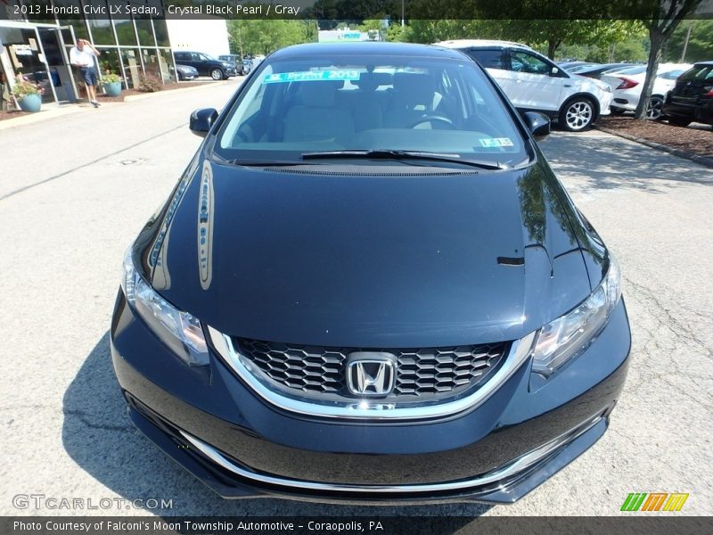 Crystal Black Pearl / Gray 2013 Honda Civic LX Sedan