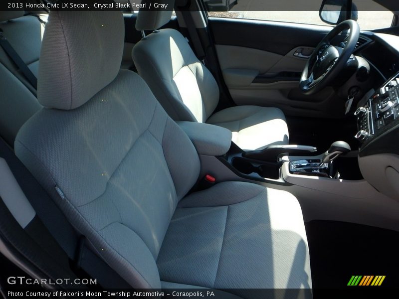 Crystal Black Pearl / Gray 2013 Honda Civic LX Sedan