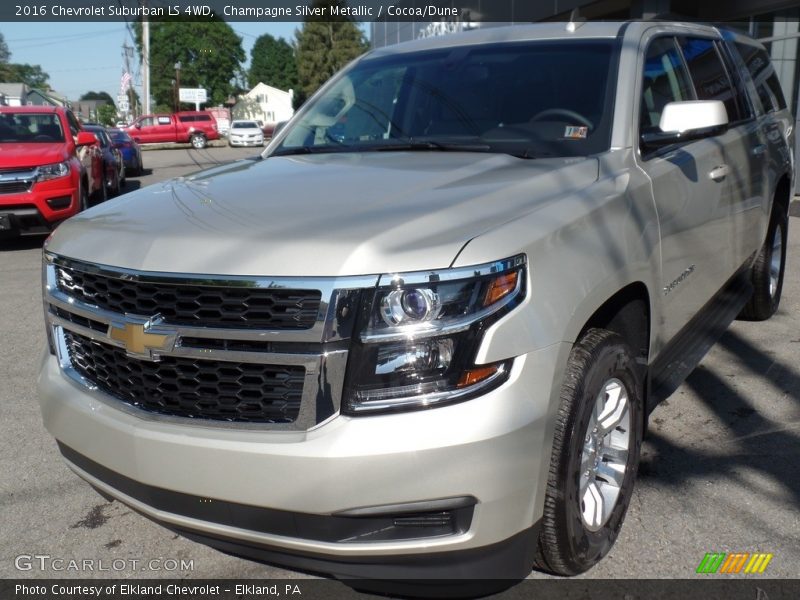 Champagne Silver Metallic / Cocoa/Dune 2016 Chevrolet Suburban LS 4WD
