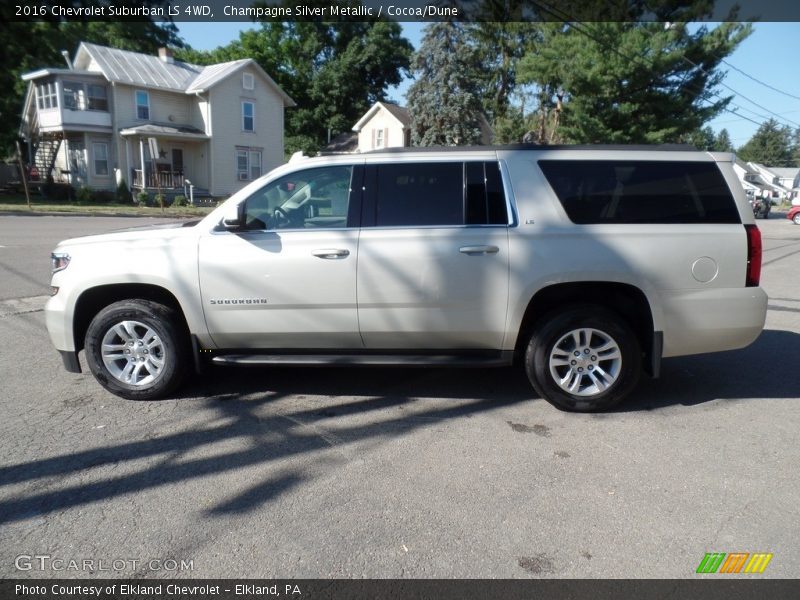 Champagne Silver Metallic / Cocoa/Dune 2016 Chevrolet Suburban LS 4WD