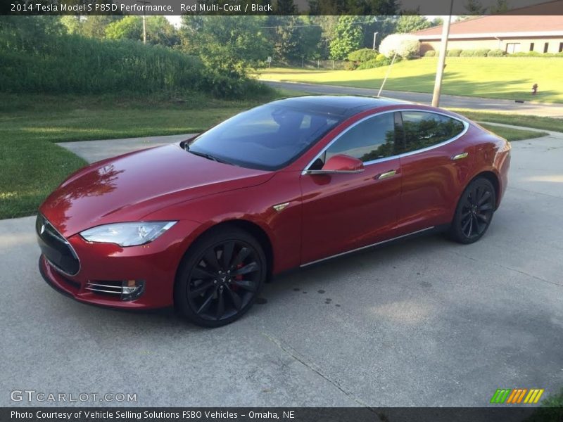 Red Multi-Coat / Black 2014 Tesla Model S P85D Performance