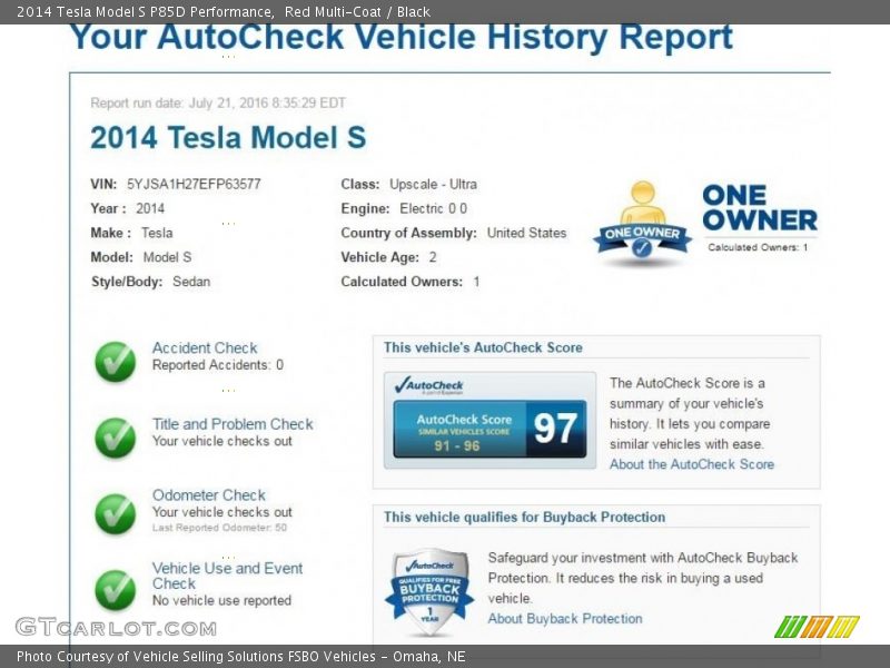 Red Multi-Coat / Black 2014 Tesla Model S P85D Performance