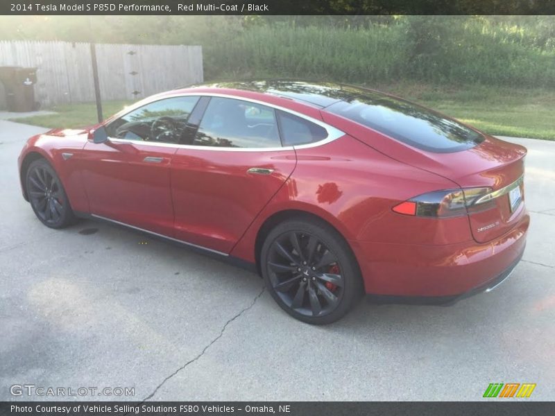 Red Multi-Coat / Black 2014 Tesla Model S P85D Performance