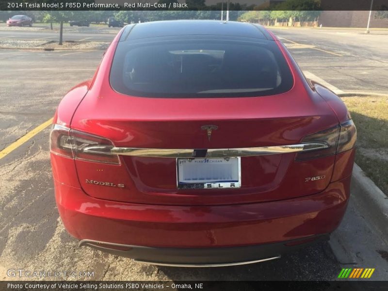 Red Multi-Coat / Black 2014 Tesla Model S P85D Performance