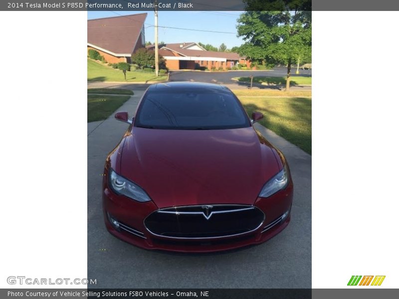 Red Multi-Coat / Black 2014 Tesla Model S P85D Performance