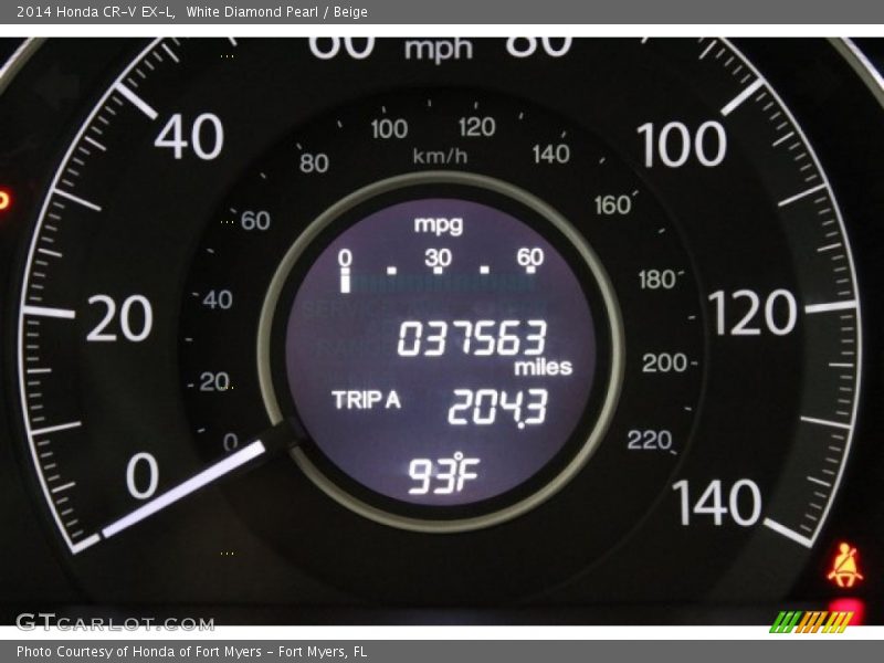 White Diamond Pearl / Beige 2014 Honda CR-V EX-L