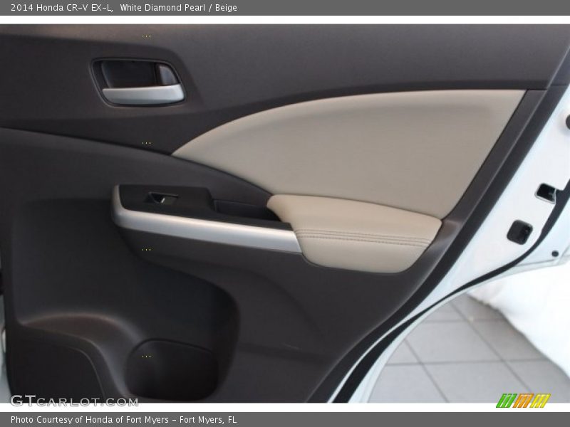 White Diamond Pearl / Beige 2014 Honda CR-V EX-L