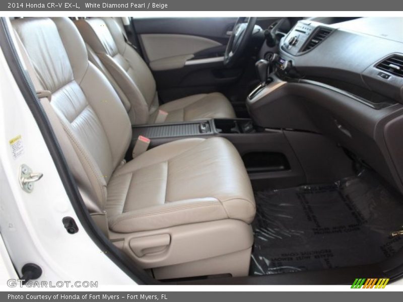 White Diamond Pearl / Beige 2014 Honda CR-V EX-L