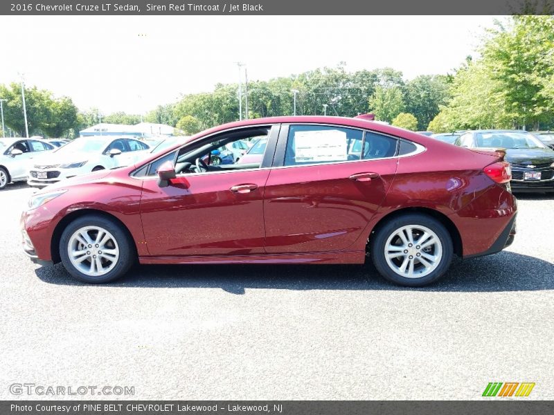 Siren Red Tintcoat / Jet Black 2016 Chevrolet Cruze LT Sedan