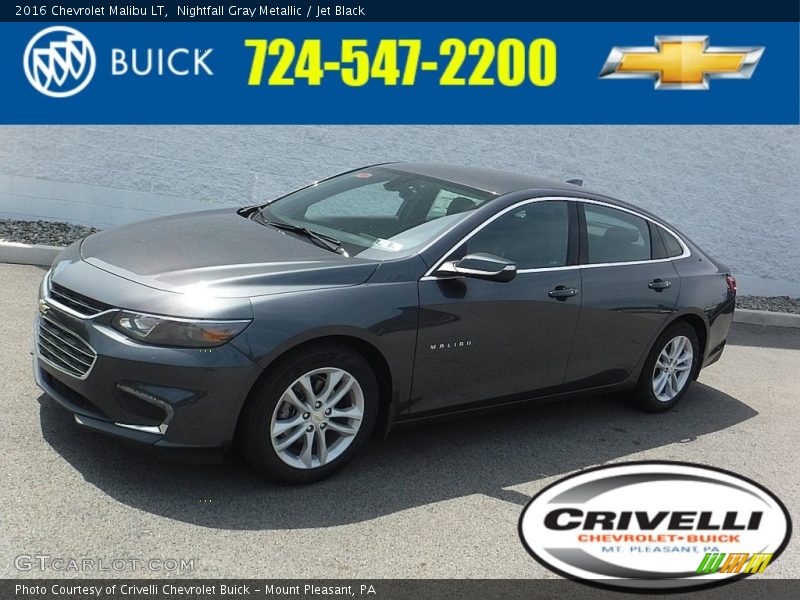 Nightfall Gray Metallic / Jet Black 2016 Chevrolet Malibu LT