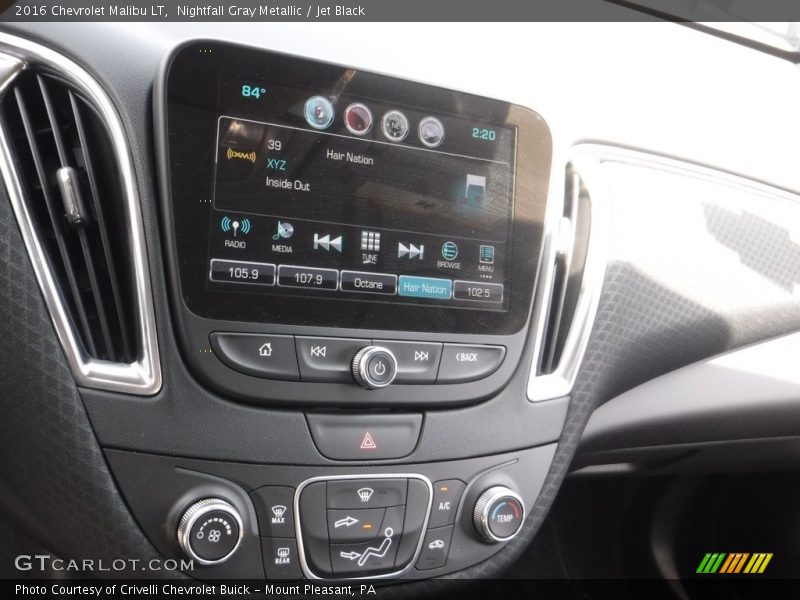 Nightfall Gray Metallic / Jet Black 2016 Chevrolet Malibu LT