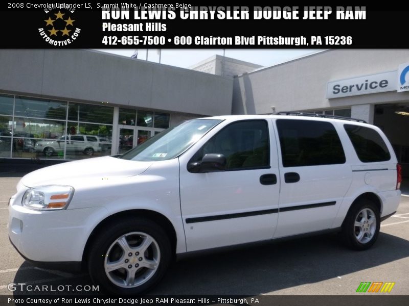 Summit White / Cashmere Beige 2008 Chevrolet Uplander LS