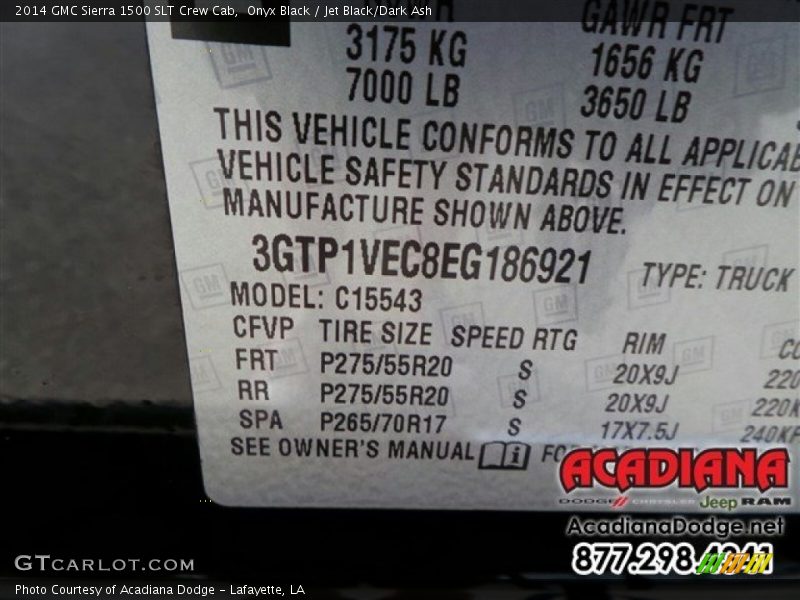 Onyx Black / Jet Black/Dark Ash 2014 GMC Sierra 1500 SLT Crew Cab
