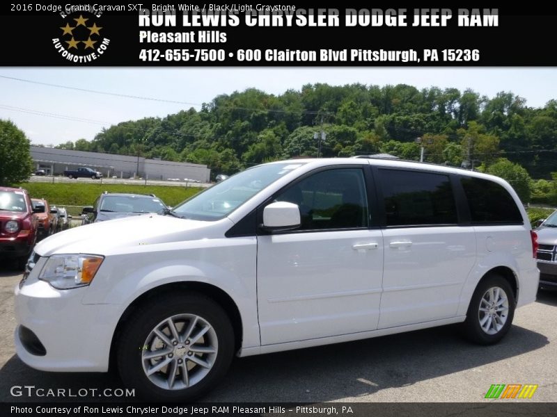 Bright White / Black/Light Graystone 2016 Dodge Grand Caravan SXT