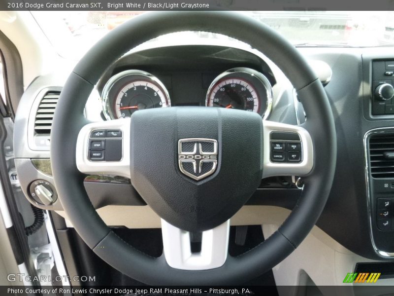 Bright White / Black/Light Graystone 2016 Dodge Grand Caravan SXT