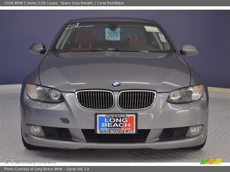 Space Grey Metallic / Coral Red/Black 2008 BMW 3 Series 328i Coupe