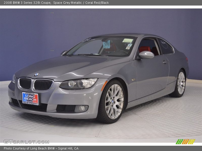 Space Grey Metallic / Coral Red/Black 2008 BMW 3 Series 328i Coupe