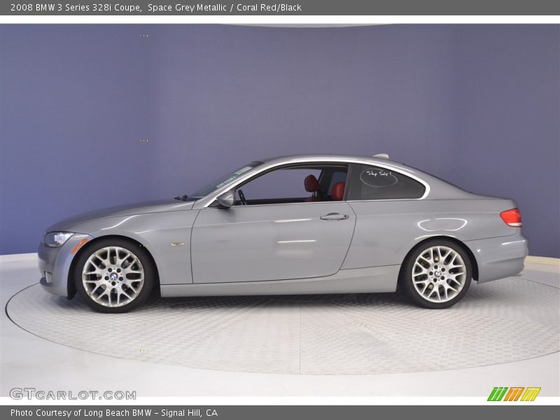 Space Grey Metallic / Coral Red/Black 2008 BMW 3 Series 328i Coupe