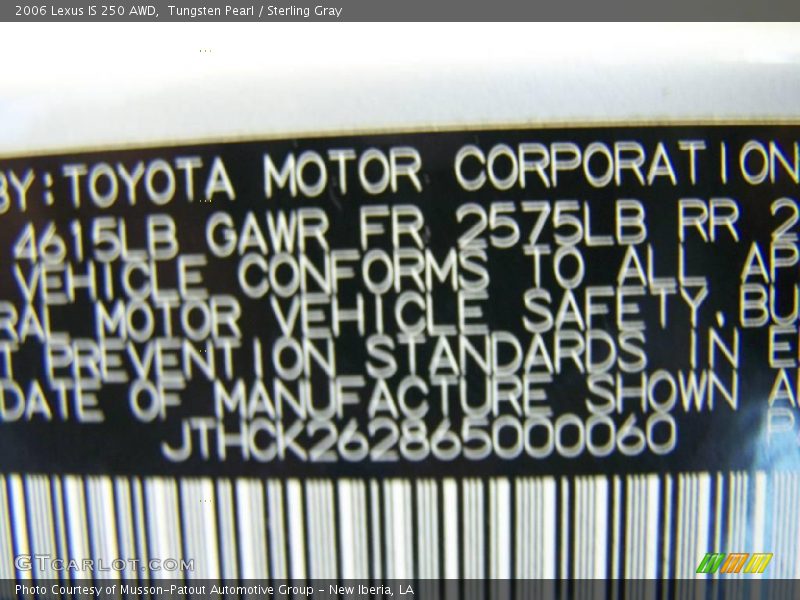 Tungsten Pearl / Sterling Gray 2006 Lexus IS 250 AWD