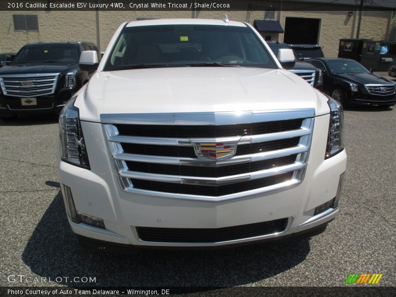 Crystal White Tricoat / Shale/Cocoa 2016 Cadillac Escalade ESV Luxury 4WD