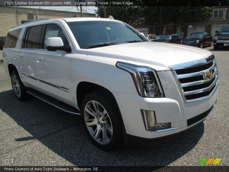 Crystal White Tricoat / Shale/Cocoa 2016 Cadillac Escalade ESV Luxury 4WD