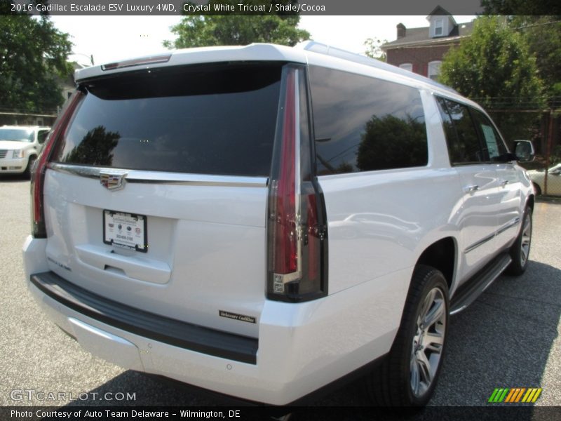 Crystal White Tricoat / Shale/Cocoa 2016 Cadillac Escalade ESV Luxury 4WD