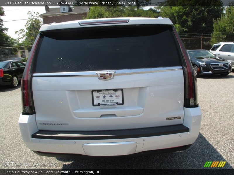 Crystal White Tricoat / Shale/Cocoa 2016 Cadillac Escalade ESV Luxury 4WD