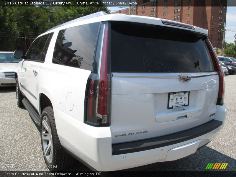 Crystal White Tricoat / Shale/Cocoa 2016 Cadillac Escalade ESV Luxury 4WD