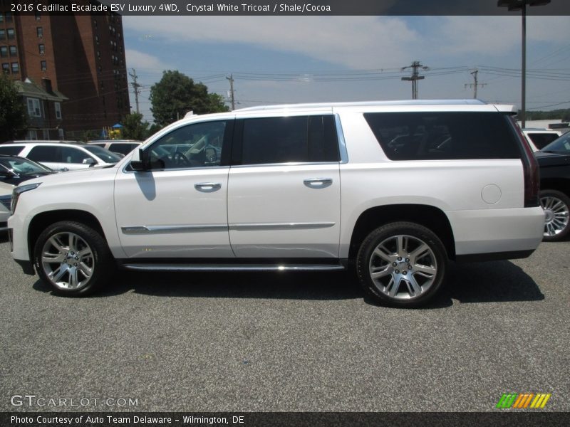 Crystal White Tricoat / Shale/Cocoa 2016 Cadillac Escalade ESV Luxury 4WD