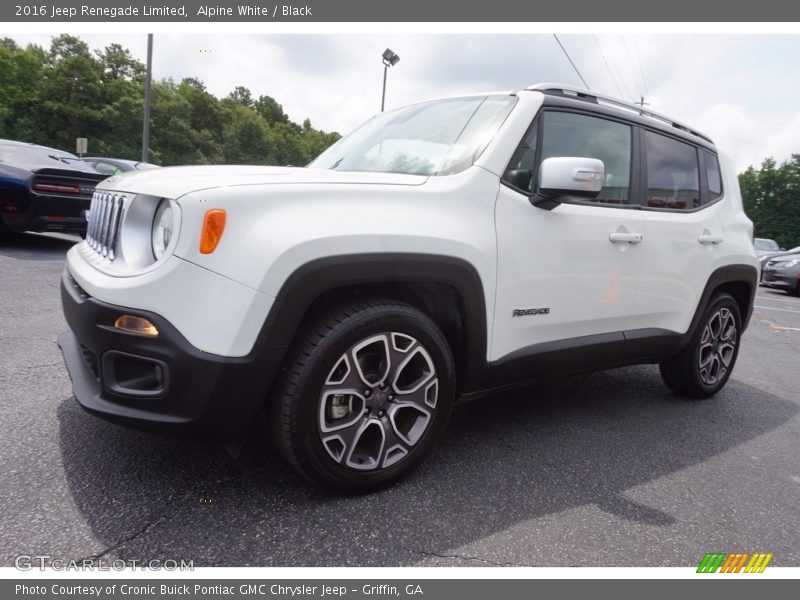 Alpine White / Black 2016 Jeep Renegade Limited