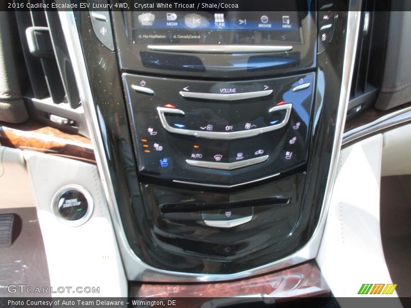 Crystal White Tricoat / Shale/Cocoa 2016 Cadillac Escalade ESV Luxury 4WD