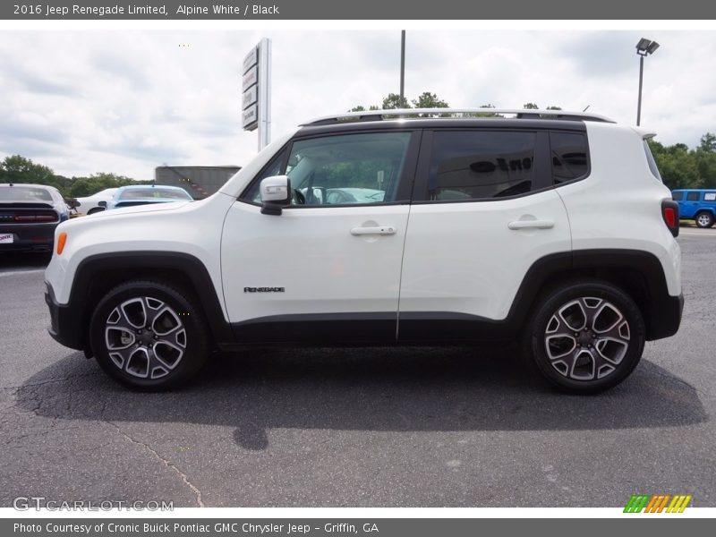 Alpine White / Black 2016 Jeep Renegade Limited