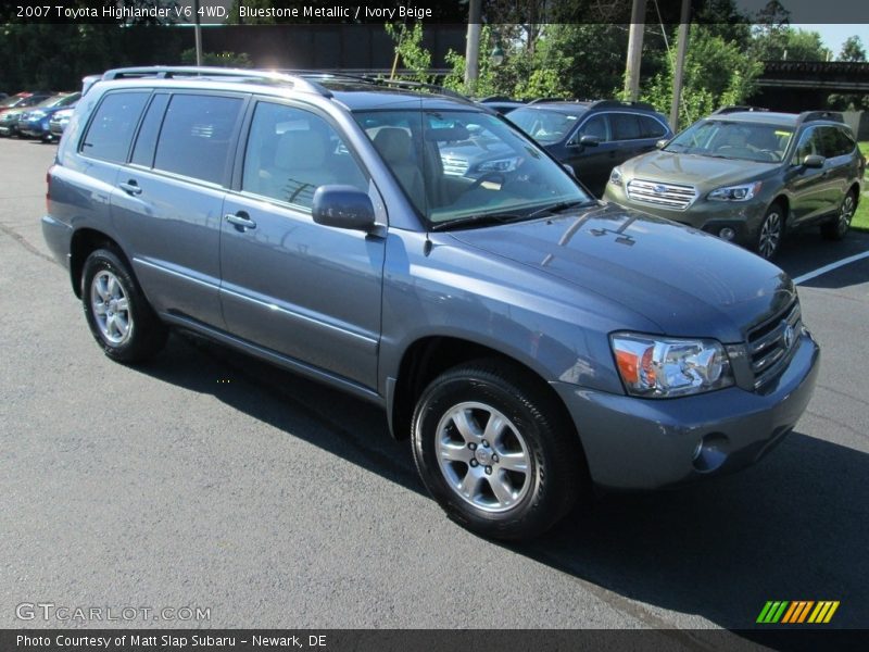 Bluestone Metallic / Ivory Beige 2007 Toyota Highlander V6 4WD