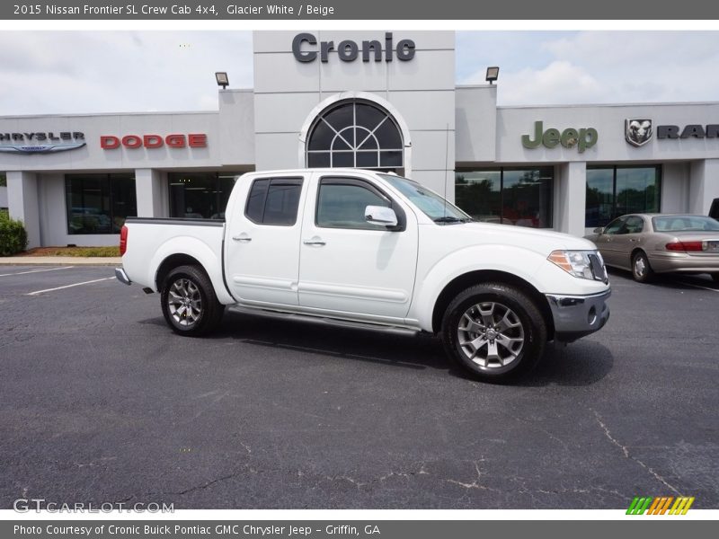 Glacier White / Beige 2015 Nissan Frontier SL Crew Cab 4x4