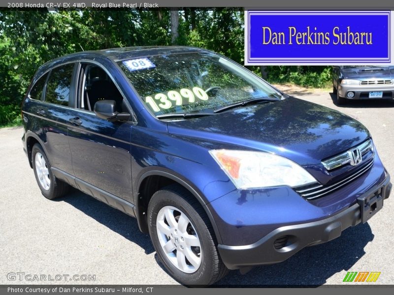 Royal Blue Pearl / Black 2008 Honda CR-V EX 4WD